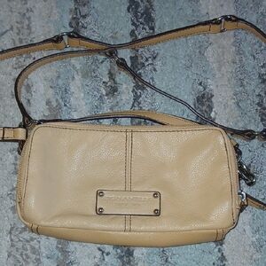 Tignanello Beige Leather Crossbody Bag